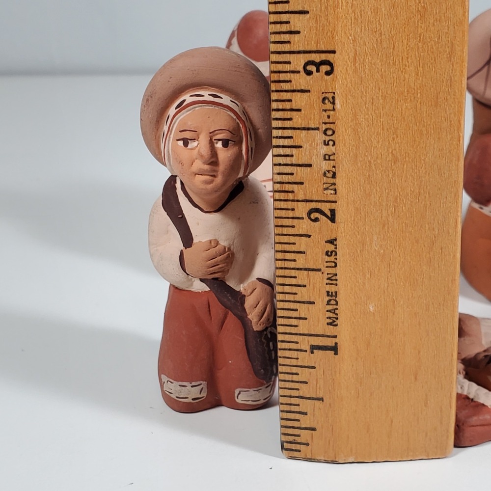 Peruvian Nativity 3" Figurines Hand Painted Clay Pottery Mini Folk Art Andean - Picture 10 of 10